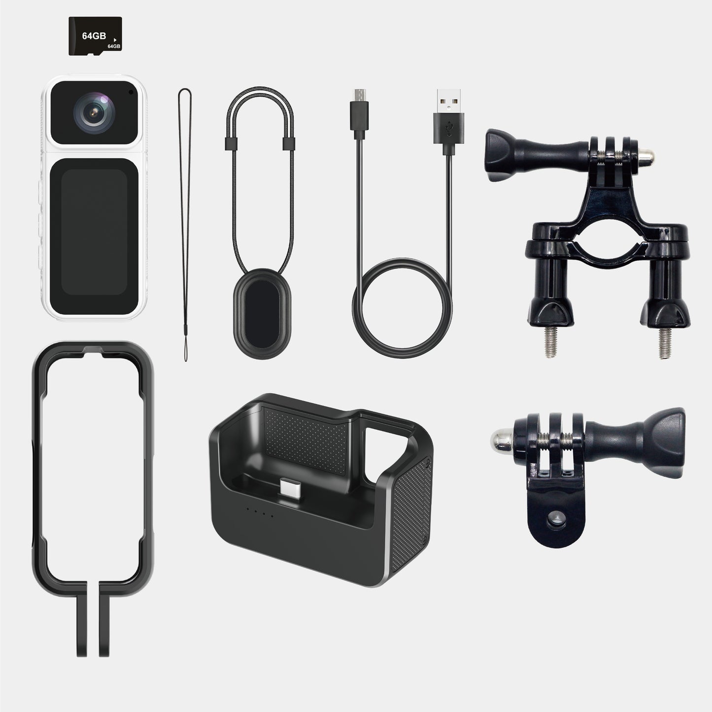 Cwepady S80 Mini Action Camera with Charging Dock