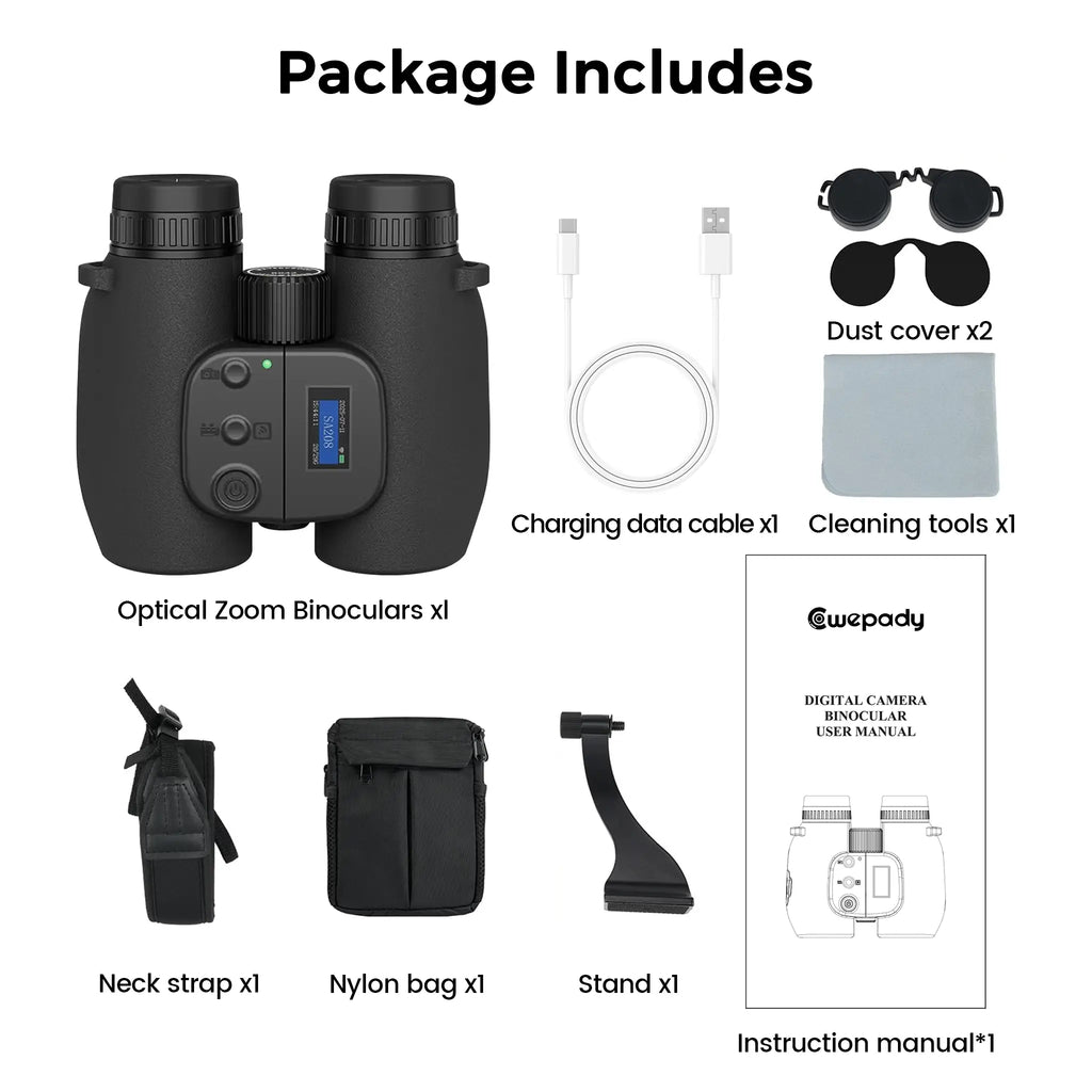 Cwepady Zoom AI Binocular with Camera 8x42