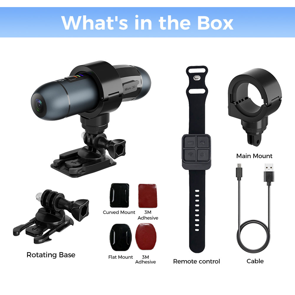 4K UHD Cycling Camera with Front and Rear Cameras